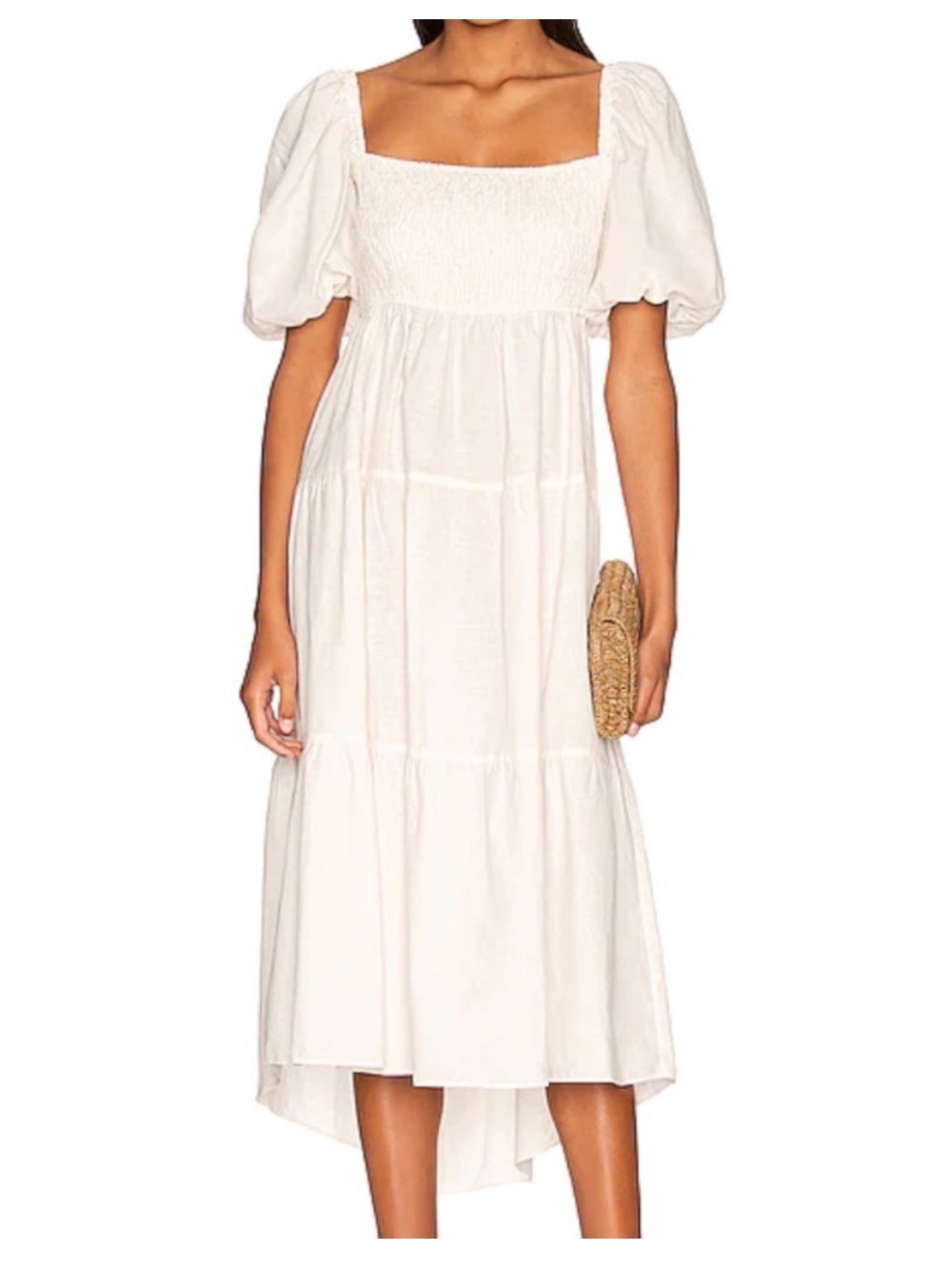 MinkPink azalea linen cotton smocked dress sz XL - Picture 7 of 7